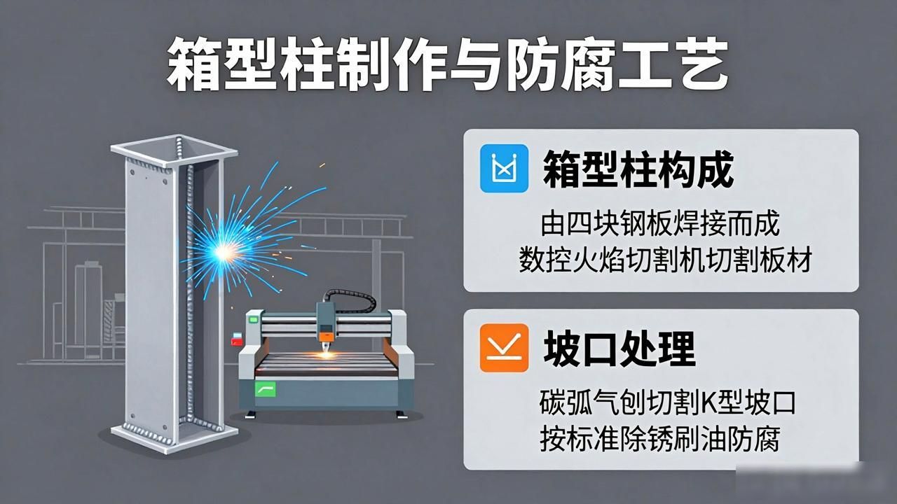 箱形柱加工制作_箱形柱扭曲火焰矫正_箱形柱焊接工艺