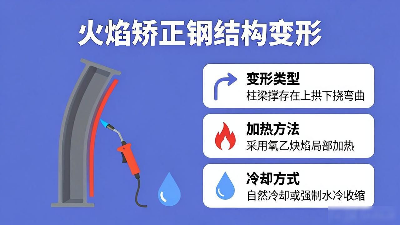 h型钢变形火焰矫正_钢结构焊接变形矫正_H型钢柱梁撑火焰矫正方法