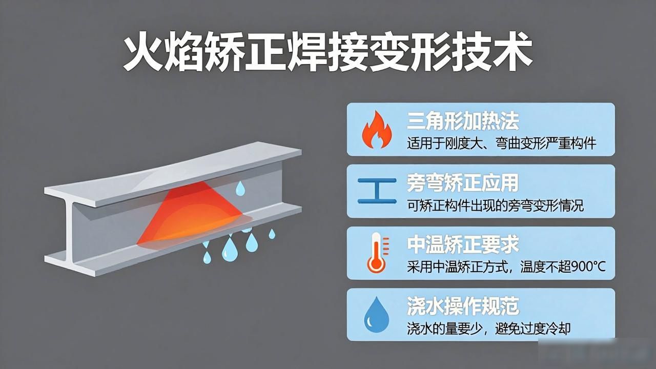 钢结构焊接变形矫正_H型钢柱梁撑火焰矫正方法_h型钢变形火焰矫正