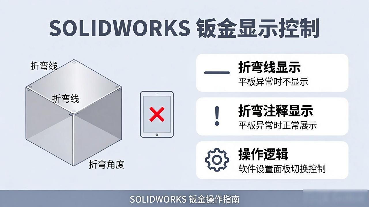 SOLIDWORKS钣金展开图折弯线显示隐藏_solidworks钣金展开变成线_SOLIDWORKS钣金折弯注释显示隐藏方法