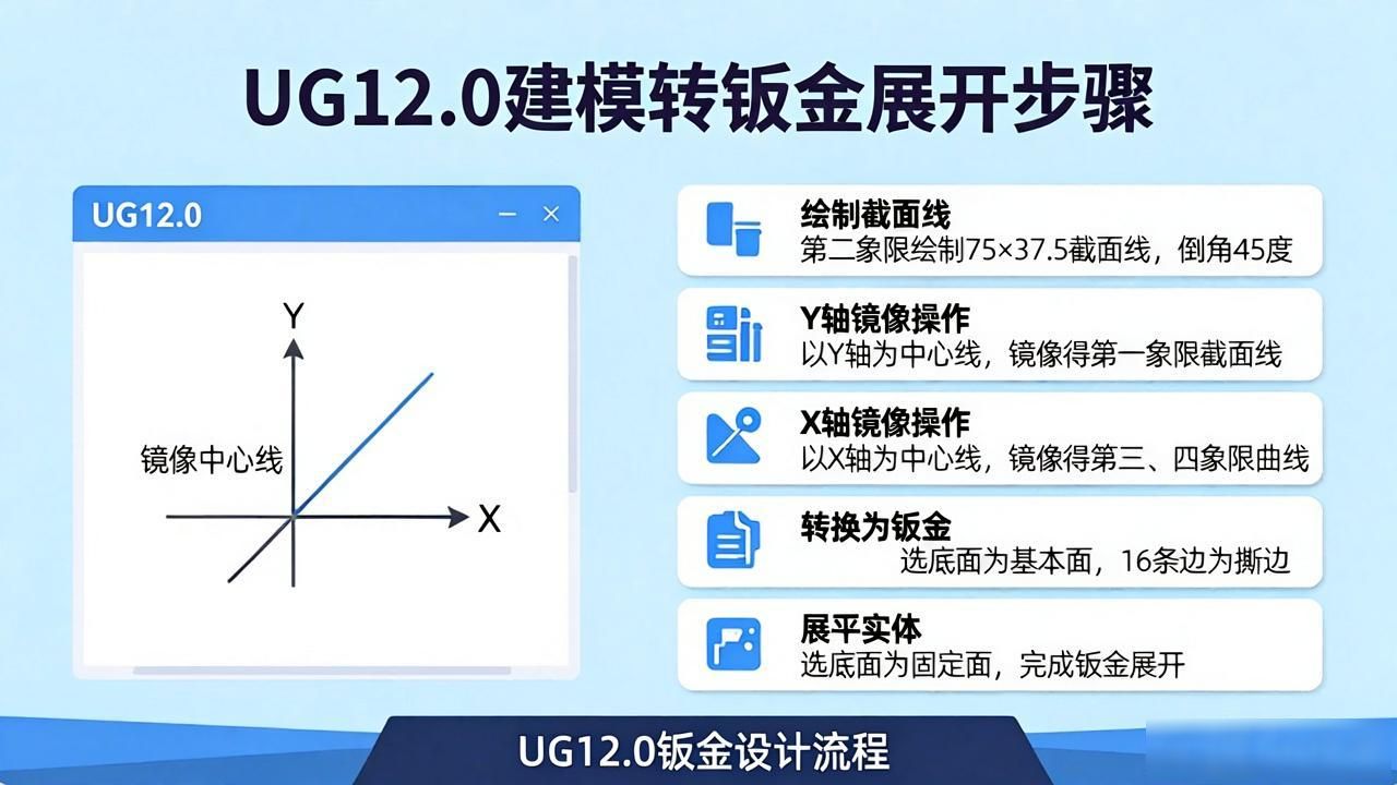 ug钣金展开折弯_ug12.0钣金展开功能使用方法_ug12.0建模实体转为钣金教程