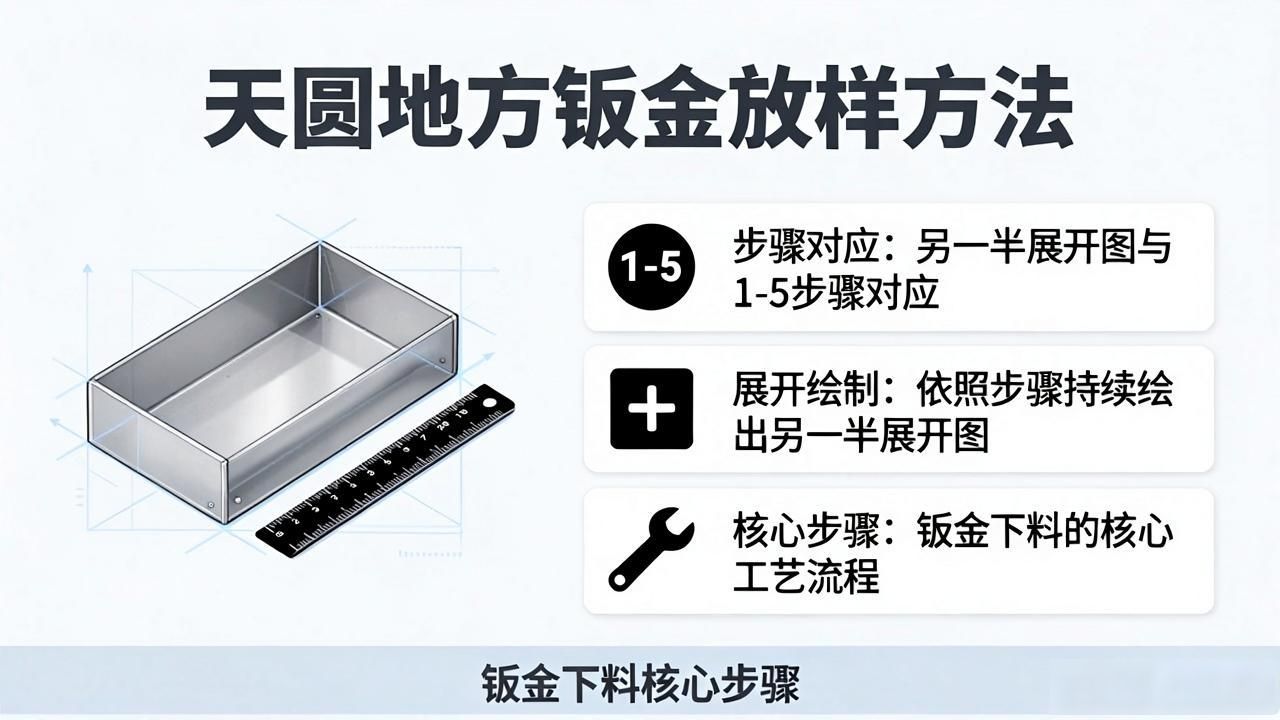 天圆地方放样步骤_钣金展开图教程_圆形钣金展开图片大全