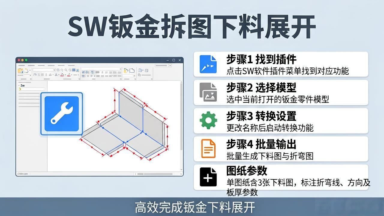 sw钣金拆图下料展开_钣金拆图案例教程_钣金展开专家 教程