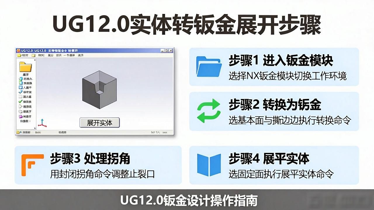 如何将建模实体转为钣金_ug钣金怎么快速展开_UG12.0建模实体转为钣金