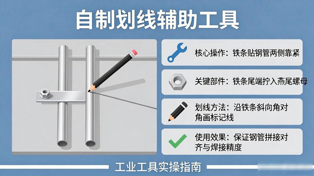自制划线辅助工具_自制铆工平行划线工具_卷尺制作画线辅助神器
