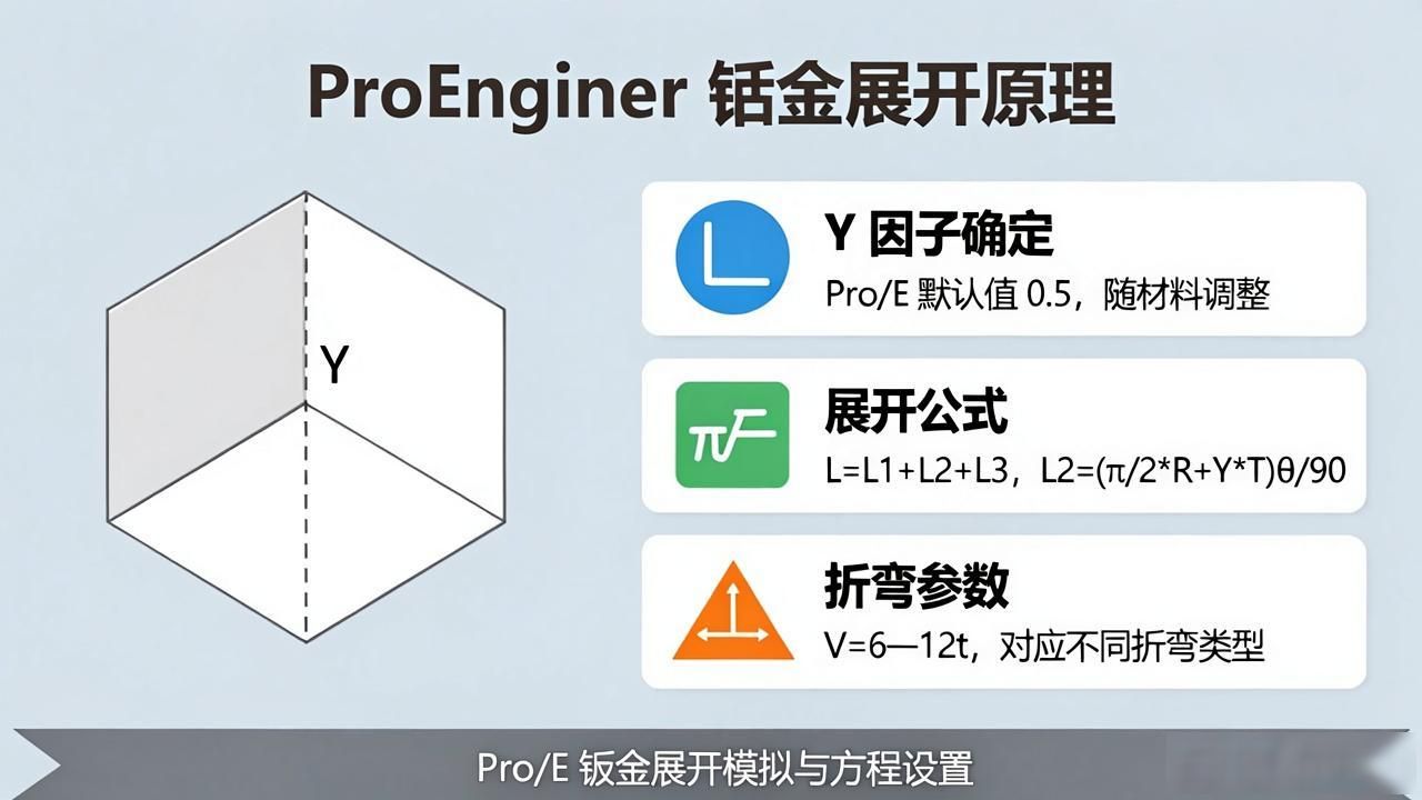 钣金展开的原理_Y因子计算Pro/E_钣金中性层展开原理