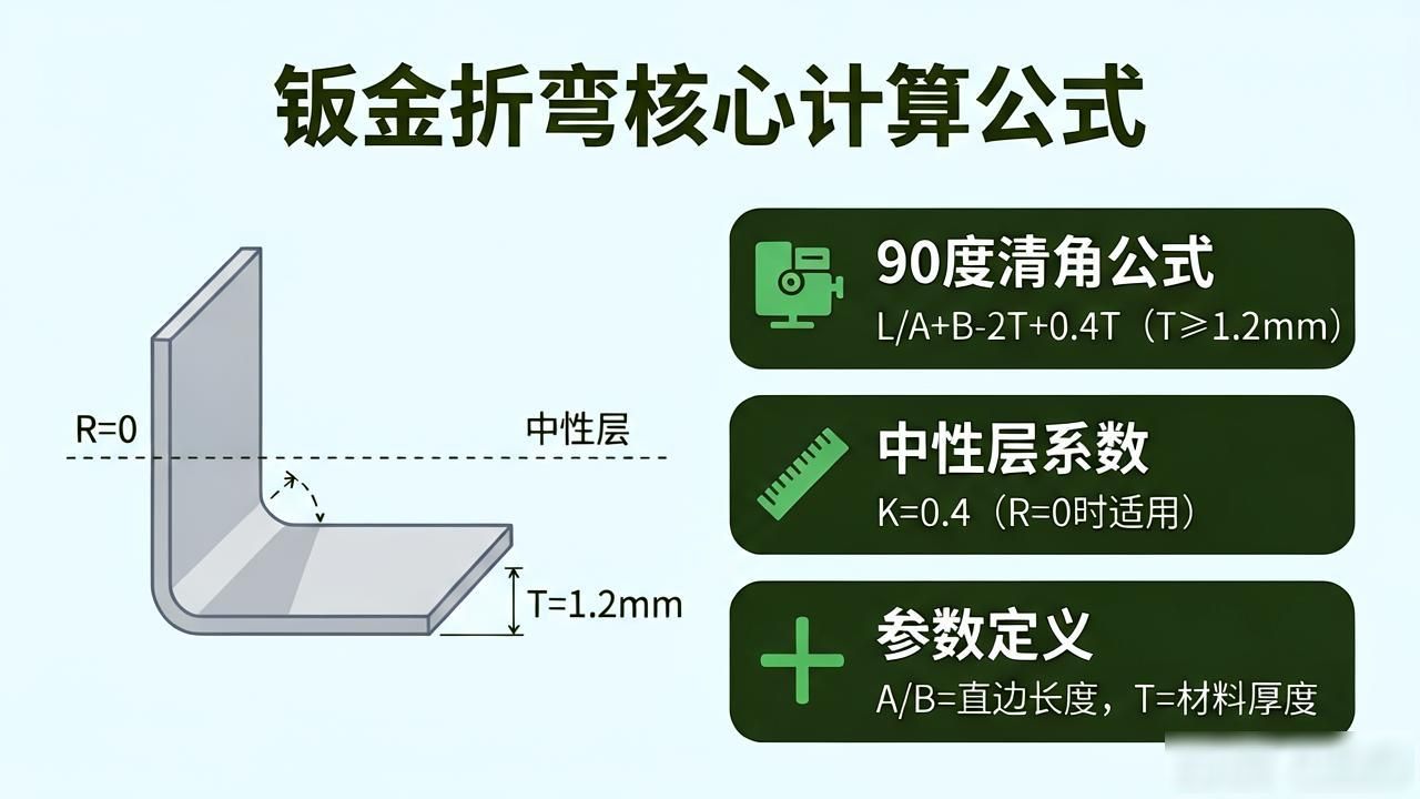 冲压展开原理 中性层位置计算方法 冲压件展开长度计算公式_钣金展开图折弯计算公式