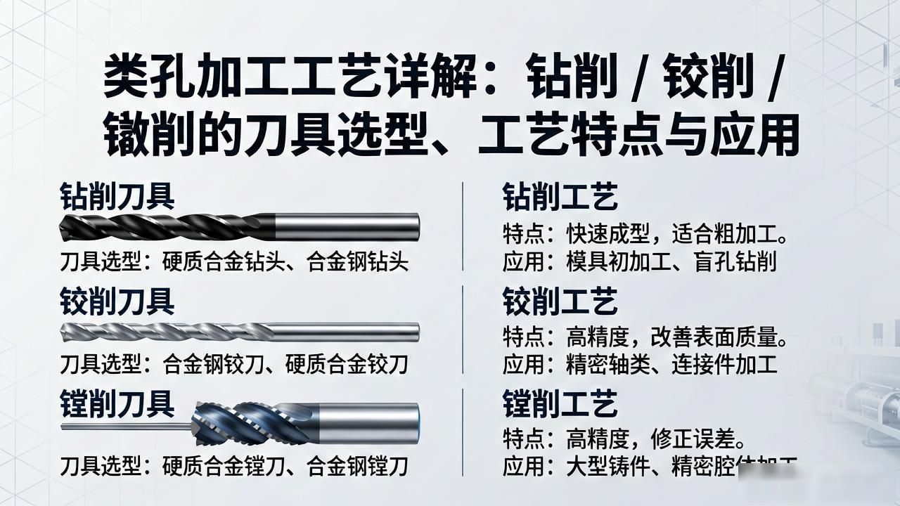 镗削加工与钻孔区别_孔加工工艺钻削铰削镗削