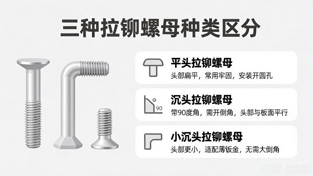 拉铆螺母枪 拉铆螺母种类 平头沉头六角拉铆螺母_拉铆工具必备推荐