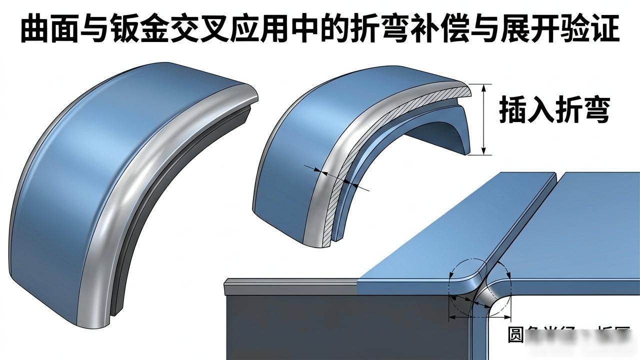 曲面与钣金交叉应用中的折弯补偿与展开验证-铆焊老刘铆工焊工笔记