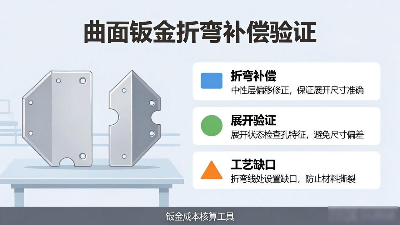 钣金展开补偿系数反向修正_圆钣金展开放样_非标设备曲面钣金混合建模