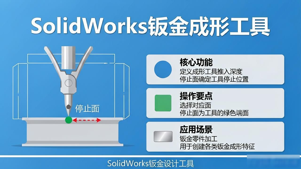 SolidWorks钣金成形工具制作_solidworks钣金带成型展开_钣金件冲压加工