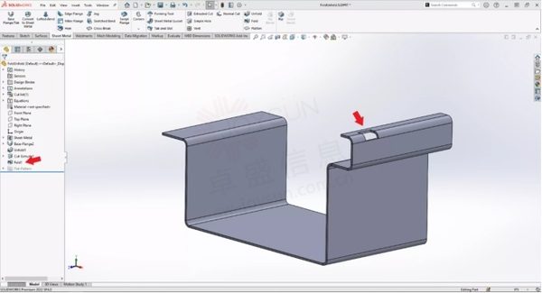 扇形钣金展开工具_SOLIDWORKS钣金折叠工具_SOLIDWORKS钣金展开工具