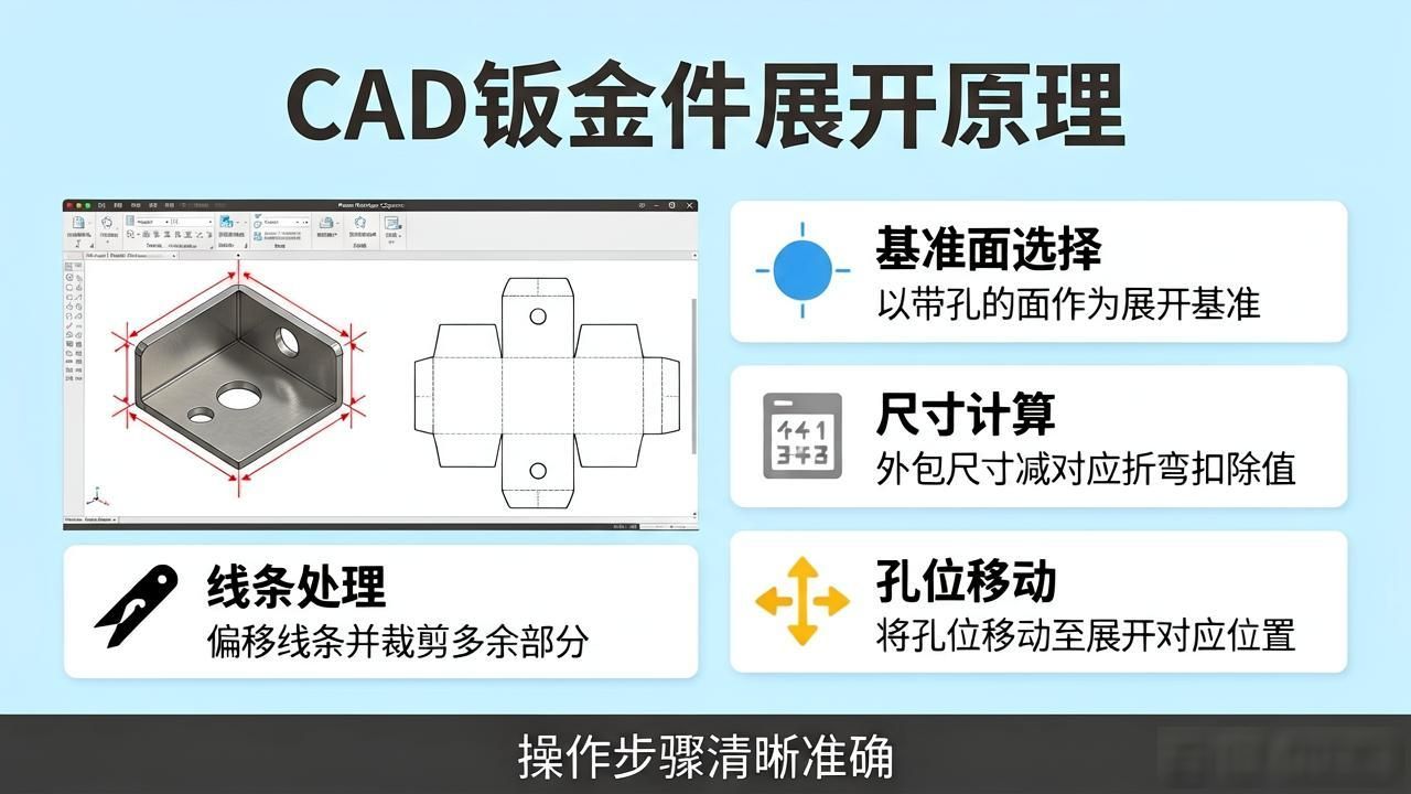 外包尺寸法计算钣金展开尺寸_钣金件CAD展开教程_钣金展开计算平板