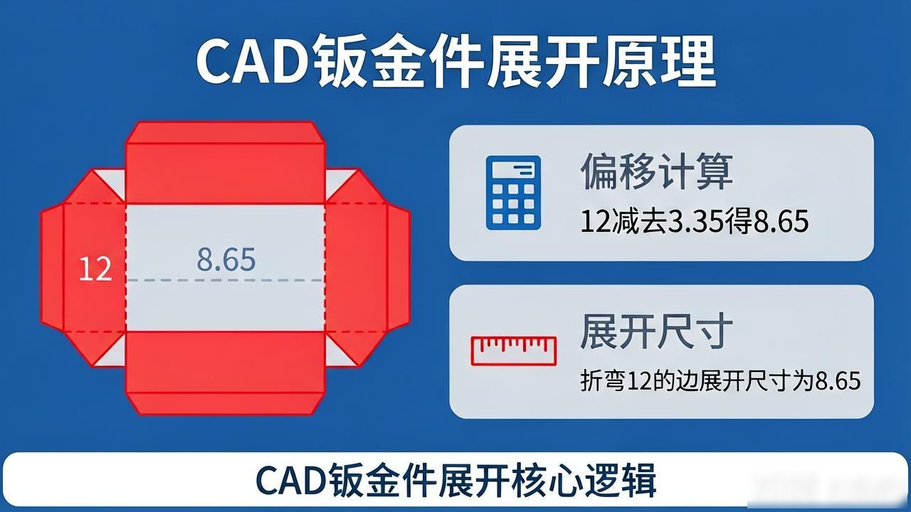 外包尺寸法计算钣金展开尺寸_钣金展开计算平板_钣金件CAD展开教程