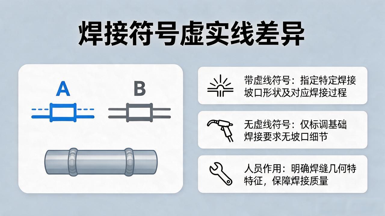 焊接符号虚线表示_焊接符号带下虚线_焊接符号不带虚线含义