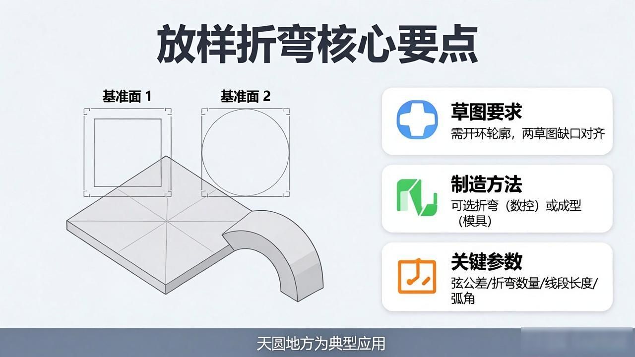 钣金弯头的展开图_SOLIDWORKS天圆地方展开_钣金放样折弯教程
