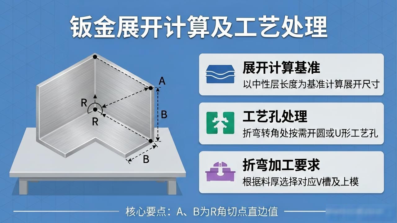 钣金展开公式计算方法_钣金展开计算原理_钣金展开手工算法图片