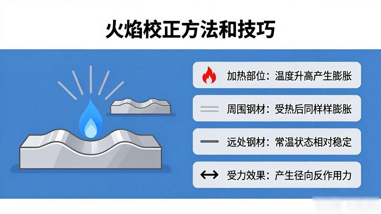 火焰矫正方法线状加热法_点状加热法三角形加热法_火焰矫正的过程图解